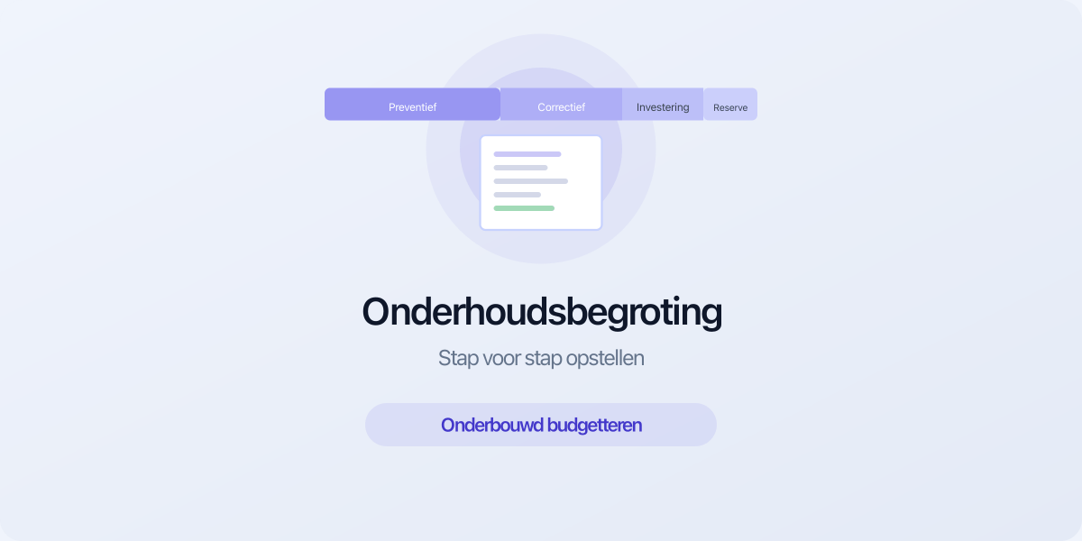 Onderhoudsbegroting stap voor stap opstellen